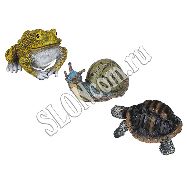 Фигура садовая Улитка лягушка черепаха 7-9 см, Inbloom 162-186 - Фото