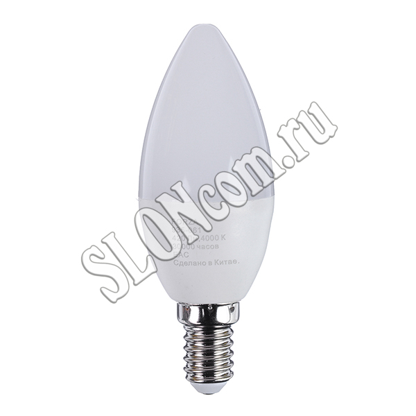 Лампа светодиодная свеча С37 5W, E14, 420lm, 4000К, Forza - Фото