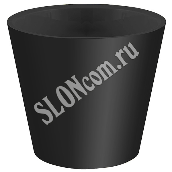 Горшок для цветов Rosemary D200 мм, с дренажной вставкой, черный, 4 л - Фото