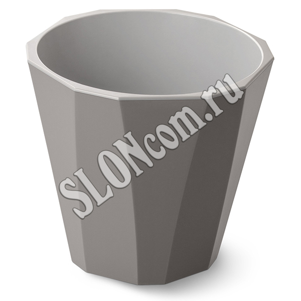 Кашпо со вставкой Палермо 1,8 л, коричнево-серое - Фото