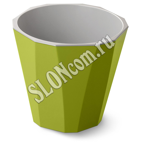 Кашпо со вставкой Палермо 1,8 л, оливковое - Фото
