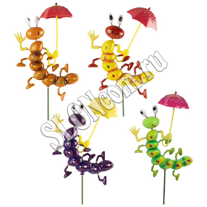 Штекер садовый Гусеница с зонтиком, GS-51-CWU - Фото