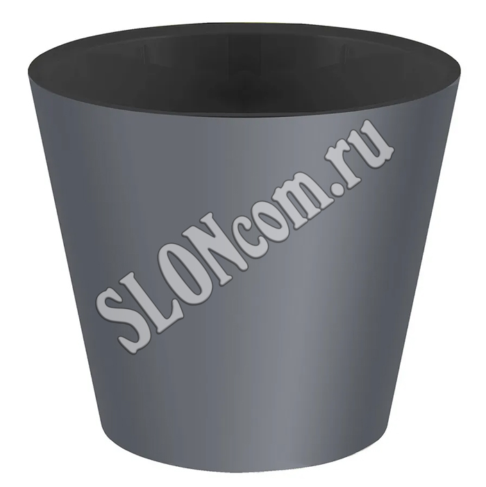 Горшок для цветов Rosemary D160 мм, 1.6 л, с дренажной вставкой (серый) - Фото