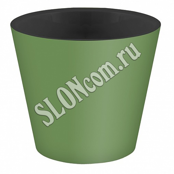 Горшок для цветов Rosemary D160 мм, 1.6 л, с дренажной вставкой (зеленый) - Фото