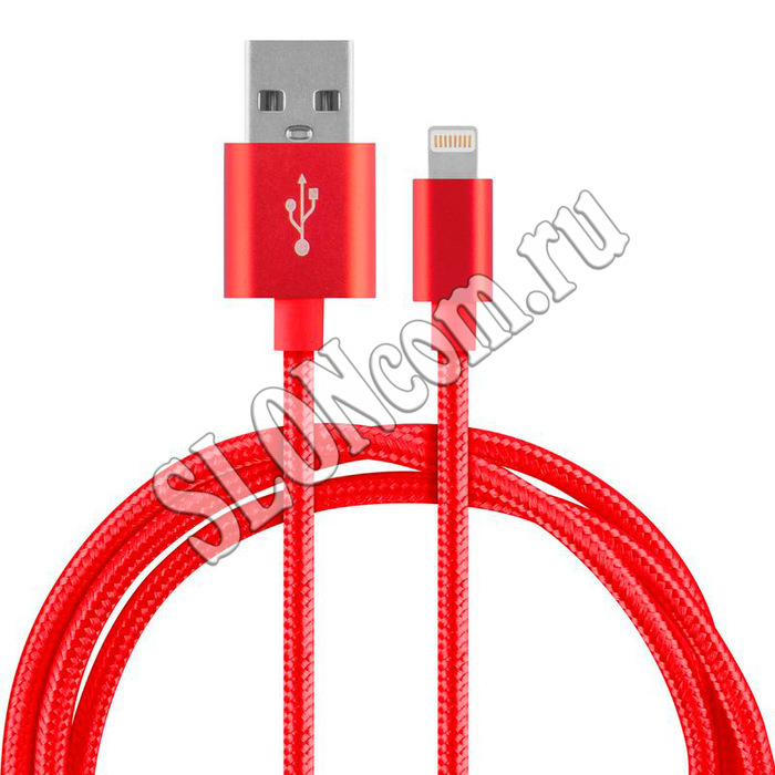 Кабель USB/Lightning красный, Energy ET-26 - Фото