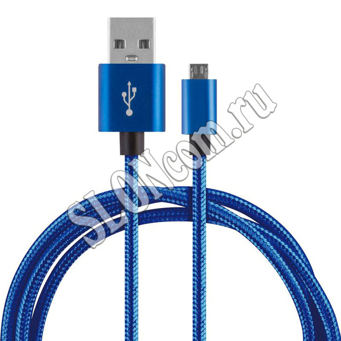 Кабель USB/MicroUSB синий, Energy ET-27 - Фото