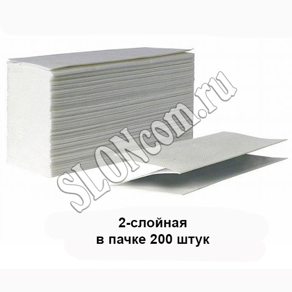 Полотенца бумажные листовые Z-сложения 2 сл, 200 шт, Терес Элит Тренд, Т-0240 - Фото