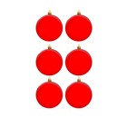 Шары новогодние набор 6 штук, D 7 см, красный, Сноу Бум 372-472