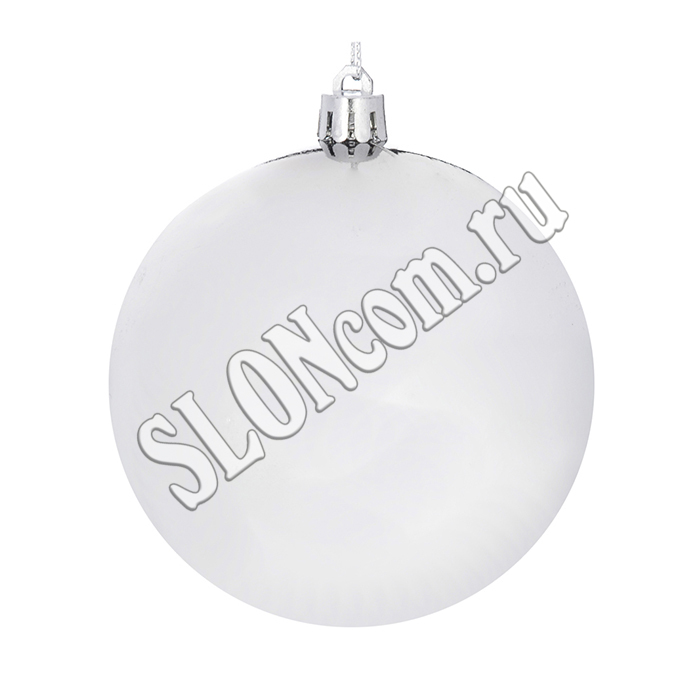 Шар новогодний D 10 см, серебро, Сноу Бум 372-489 - Фото