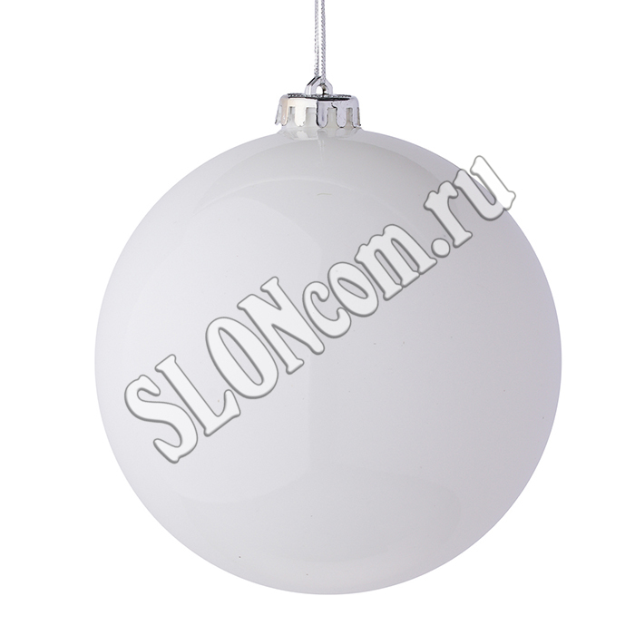 Шар новогодний глянцевый D 14 см, белый, Сноу Бум 372-505 - Фото