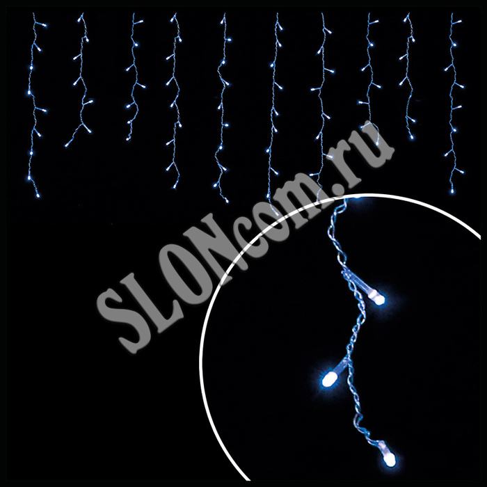 Электрогирлянда Бахрома цвет ламп голубой 48 LED ламп, длина 180 см - Фото