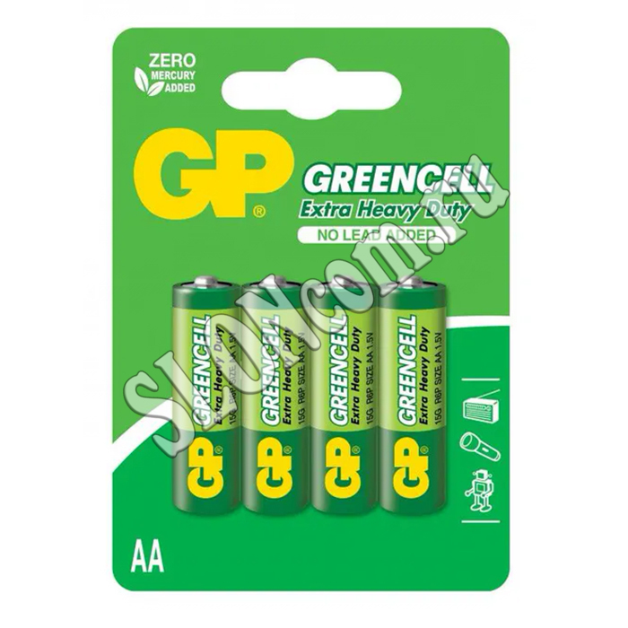 Батарейки GP GreenCell 4 шт, тип АА (R06) на блистере - Фото