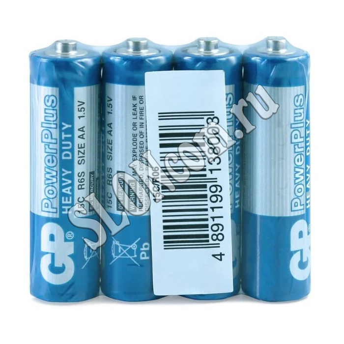 Батарейки GP PowerPlus 4 шт, тип АА (R06) в пленке - Фото