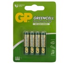 Батарейки GP GreenCell 4 шт, тип ААА (R03) на блистере