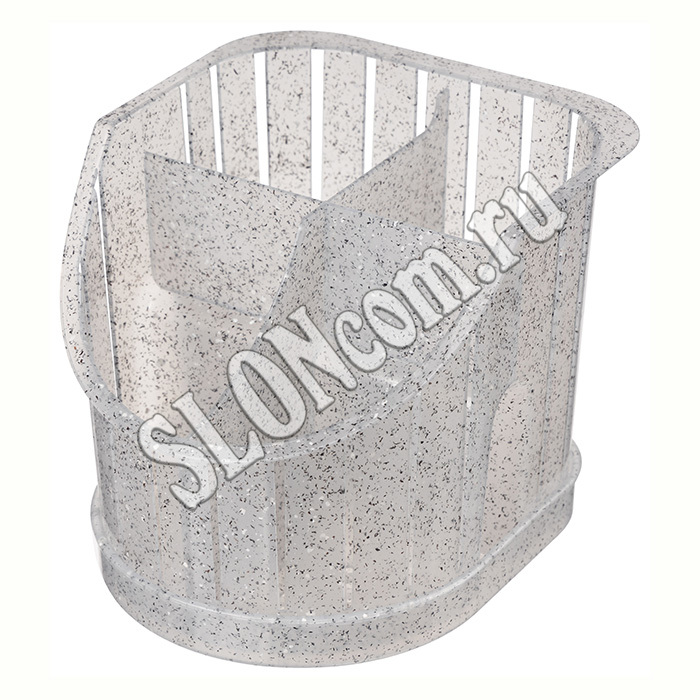 Сушилка для столовых приборов Verona 4 х-секционная 160х142х128 мм, гранит светло-серый - Фото