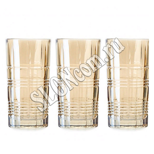 Набор высоких стаканов Даллас Золотой мед 4 шт, 380 мл, Luminarc P9310 - Фото