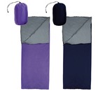 Спальный мешок-одеяло 180*70 см (180*145 см) фиолетовый/серый+синий/серый, СМ001