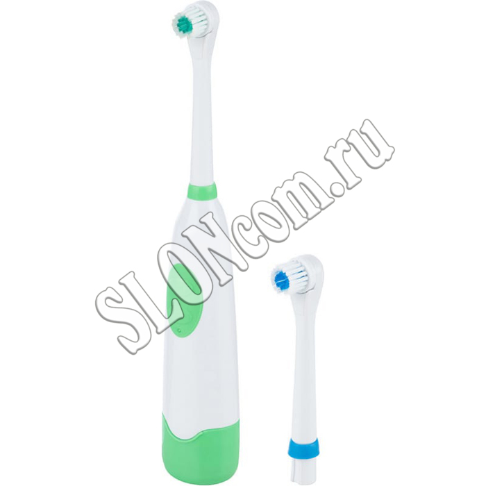 Зубная щётка HomeStar HS-6005, с дополнительной насадкой, зелёная - Фото