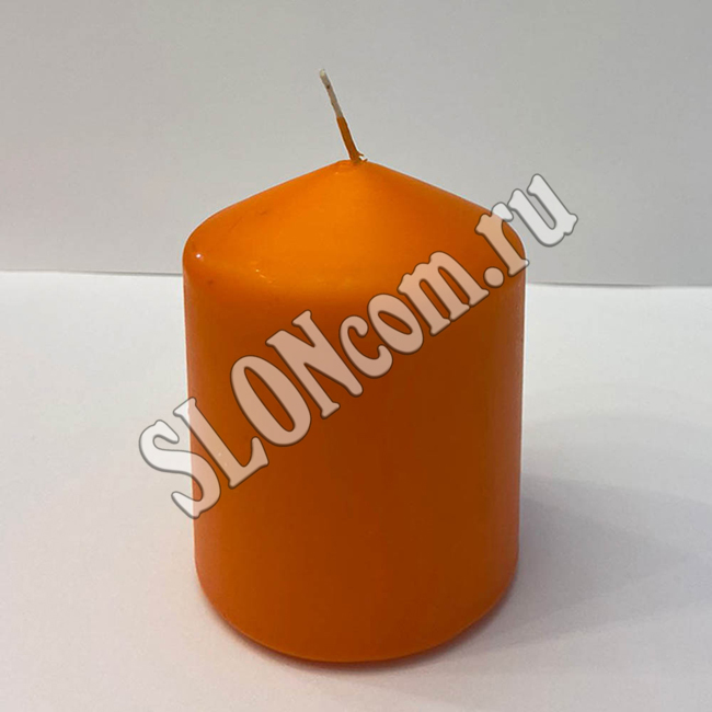Свеча пеньковая 7х10 см, парафин, оранжевая, Ladecor - Фото