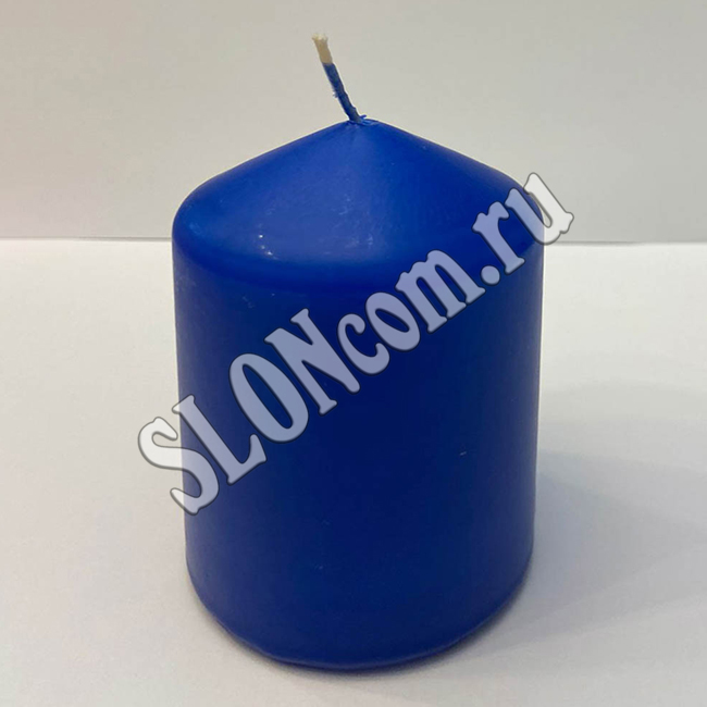 Свеча пеньковая 7х10 см, парафин, синяя, Ladecor - Фото