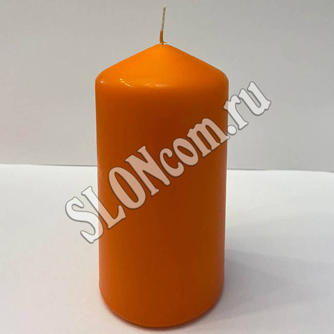Свеча пеньковая 7х15 см, парафин, оранжевая, Ladecor - Фото