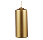 Свеча столбик 5х12 см, лакированный парафин, золото, Ladecor 508-804