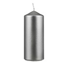 Свеча столбик 5х12 см, лакированный парафин, серебро, Ladecor 508-805