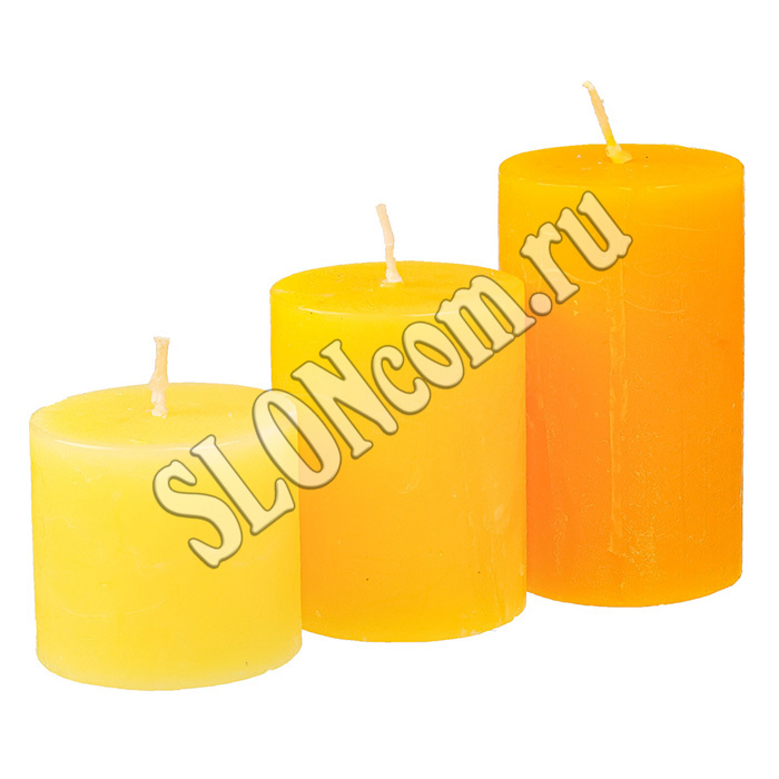 Свечи набор 3 штуки рустик, аромат персик, 508-751 - Фото