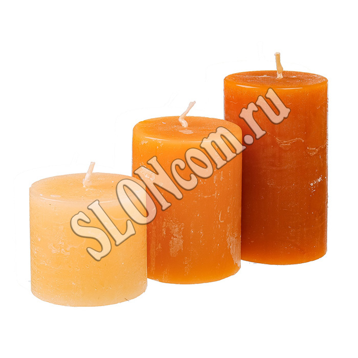 Свечи набор 3 штуки рустик, аромат сандала, 508-752 - Фото