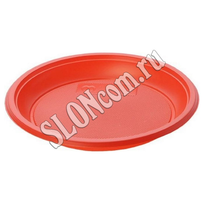 Тарелки десертные одноразовые 6 штук, D 170 мм, красные, EuroHouse 13490 - Фото