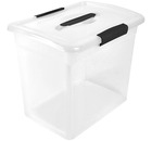 Ящик для хранения Keeplex Vision, с защелками и ручкой, 20 л, 37х27,4х31,3 см, прозрачный кристалл