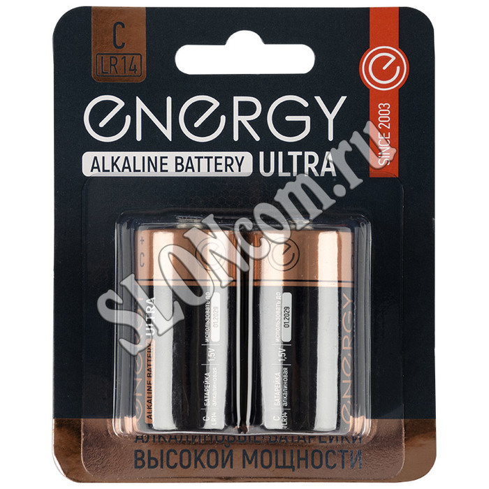 Батарейка алкалиновая Energy Ultra LR14/2B (С) - Фото