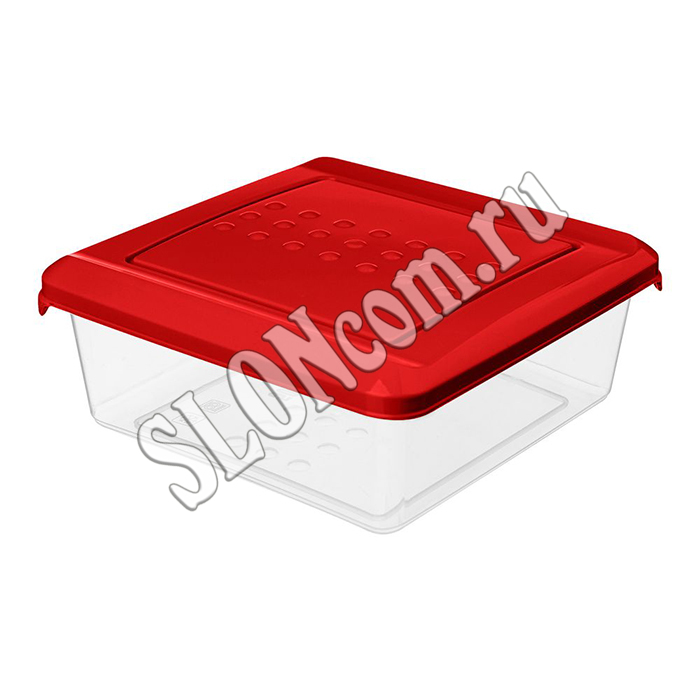 Контейнер для продуктов Asti, квадратный, 0,5 л (красный) - Фото