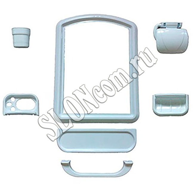 Зеркальный набор для ванной комнаты, 7 предметов, белый, ТМ Щедрый Слон - Фото