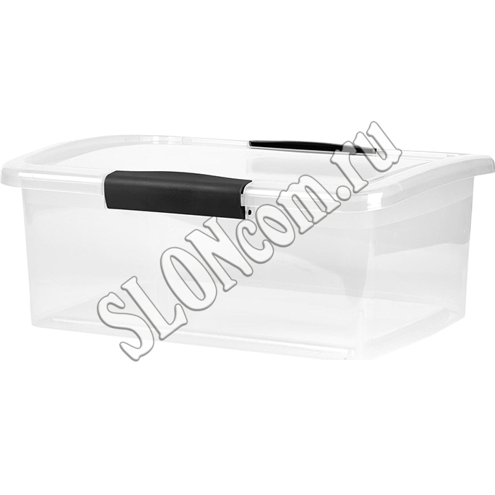 Ящик для хранения Keeplex Vision с защелками, 9 л, 37х27,4х14,8 см, прозрачный кристалл - Фото