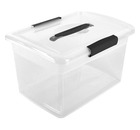 Ящик для хранения Keeplex Vision с защелками и ручкой, 14 л, 37х27,4х22,2 см, прозрачный кристалл