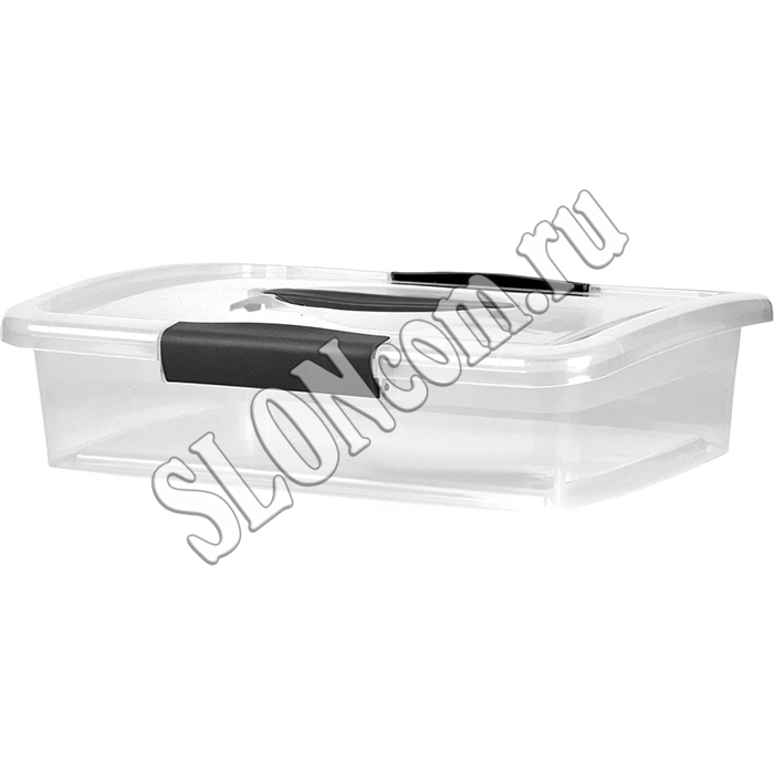 Ящик для хранения Keeplex Vision с защелками и ручкой, 5 л, 37х27,4х9,5 см, прозрачный кристалл - Фото
