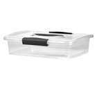 Ящик для хранения Keeplex Vision с защелками и ручкой, 5 л, 37х27,4х9,5 см, прозрачный кристалл