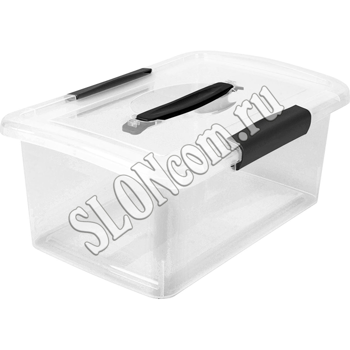 Ящик для хранения Keeplex Vision с защелками и ручкой, 7 л, 35х23,5х14,8 см, прозрачный кристалл - Фото