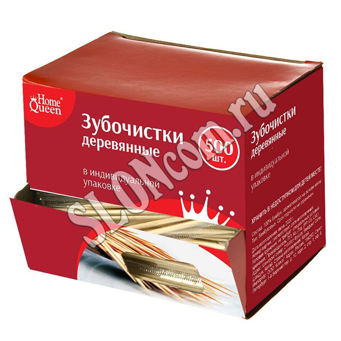 Зубочистки деревянные 500 шт. в индивидуальной упаковке - Фото