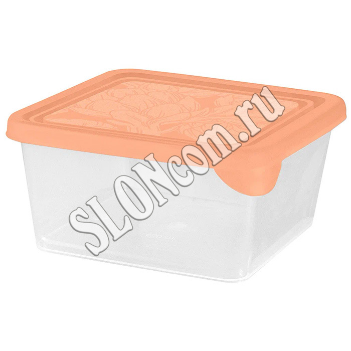 Контейнер для продуктов квадратный HELSINKI Artichoke 0,45 л, персиковая карамель - Фото