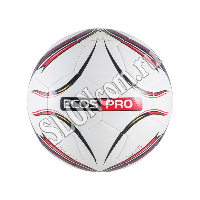 Мяч футбольный ECOS Pro Hybrid Embossed, красный - Фото