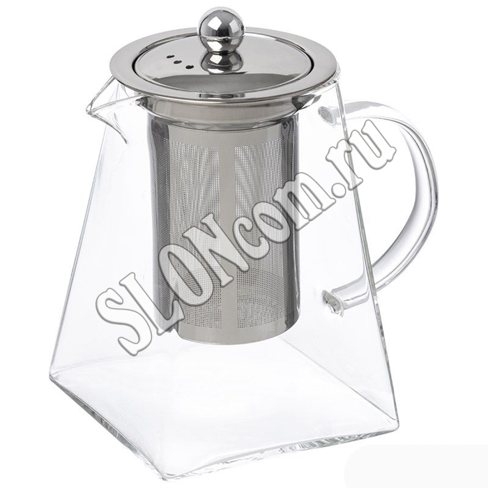 Чайник заварочный AROMA 1 литр, боросиликатное стекло - Фото