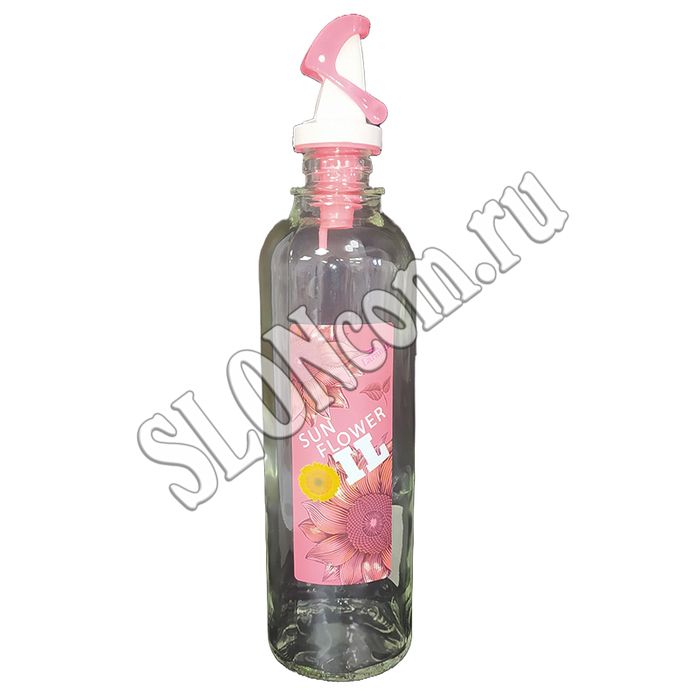 Бутылка для маслас дозатором, 500 мл, Sun flower oil, розовая, 02010-00828 - Фото
