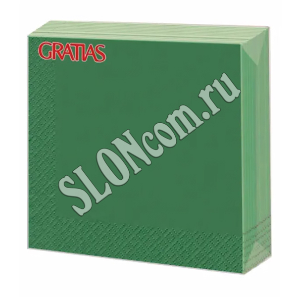 Салфетки бумажные 2 сл, 33 см, 25 л, зеленые, Gratias - Фото