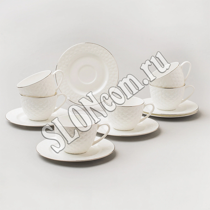 Набор чайный JEWEL Суфле, 12 предметов, (фарфор костяной) - Фото
