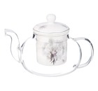 Чайник стеклянный 650 мл, Dandelion, с фарфоровым ситом, LEFARD