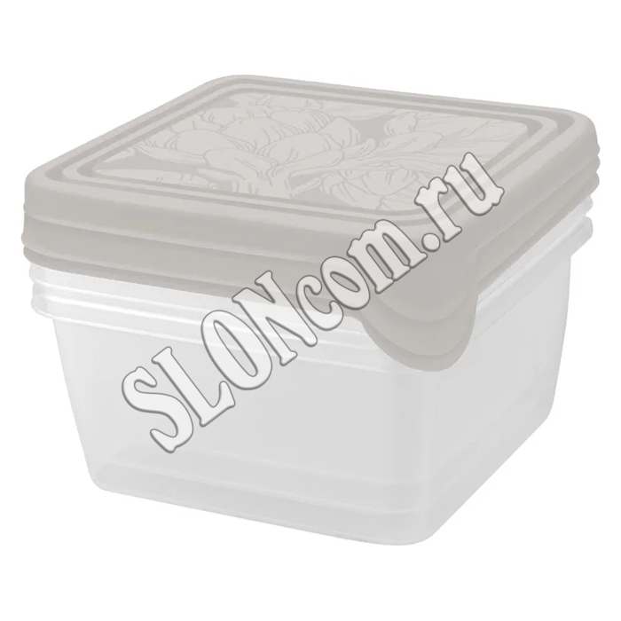 Набор контейнеров для продуктов HELSINKI Artichoke 3 шт, 0,45 л, пепельный жемчуг - Фото