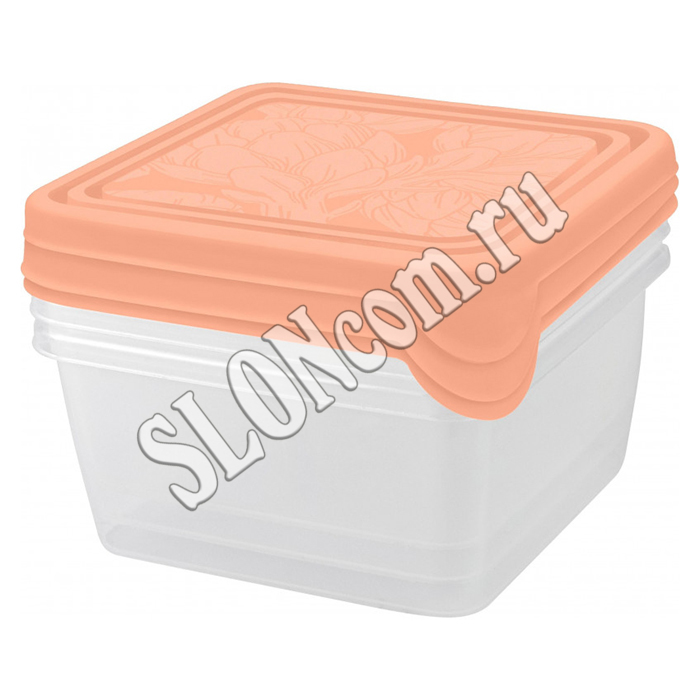 Набор контейнеров для продуктов HELSINKI Artichoke 3 штуки 0,45 л, персиковая карамель - Фото