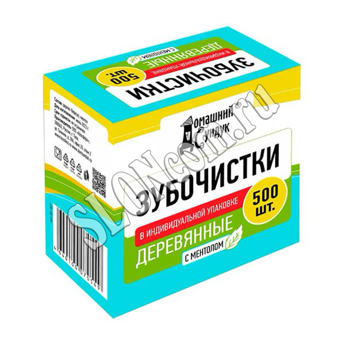 Зубочистки с ментолом 500 шт в индивидуальной упаковке, Домашний Сундук ДС-427 - Фото